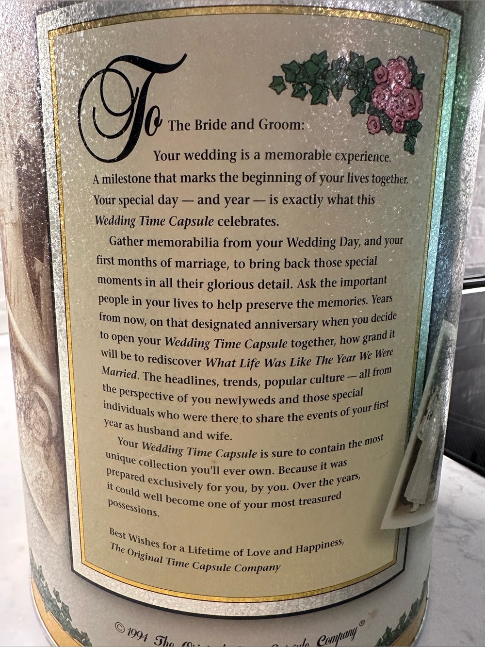 Our Wedding Time Capsule Tin - Picture 3 of 9